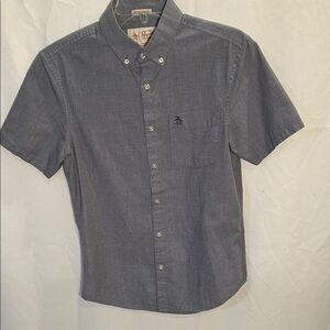 Original Penguin Short Sleeve Button-Down Shirt in Slate Gray Small